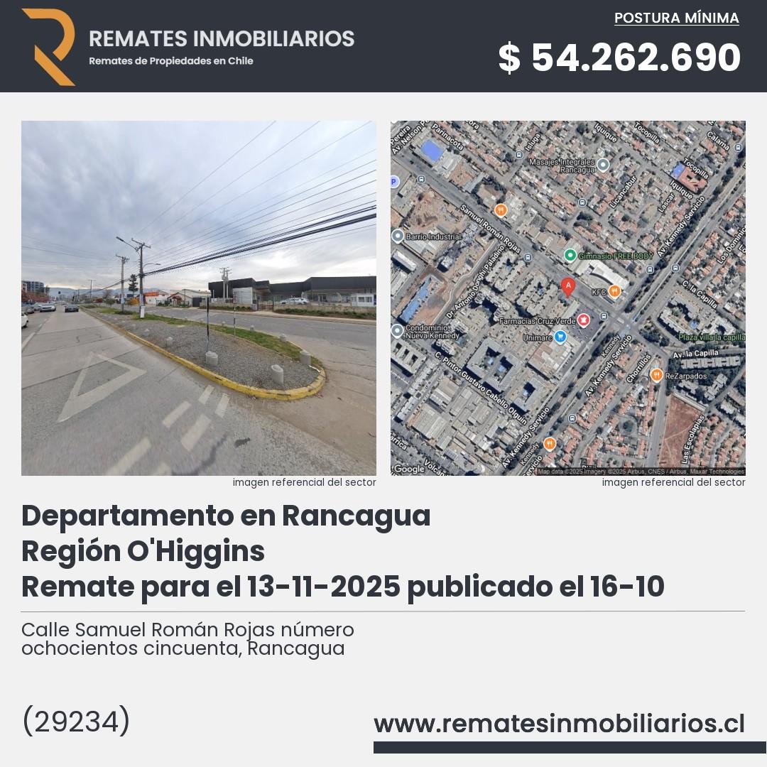 Imagen ficha Calle Samuel Román Rojas número ochocientos cincuenta, Rancagua