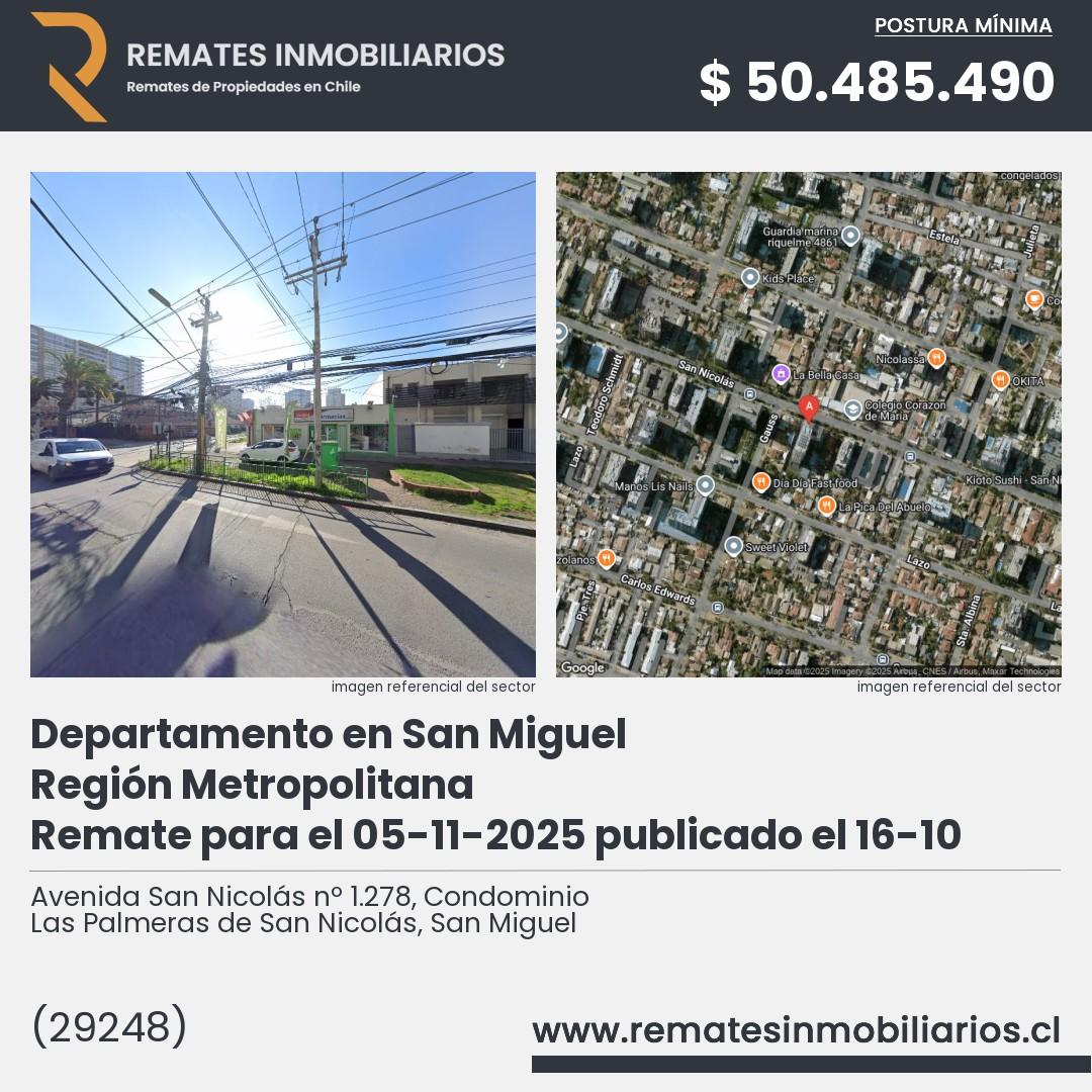 Imagen ficha Avenida San Nicolás nº 1.278, Condominio Las Palmeras de San Nicolás, San Miguel