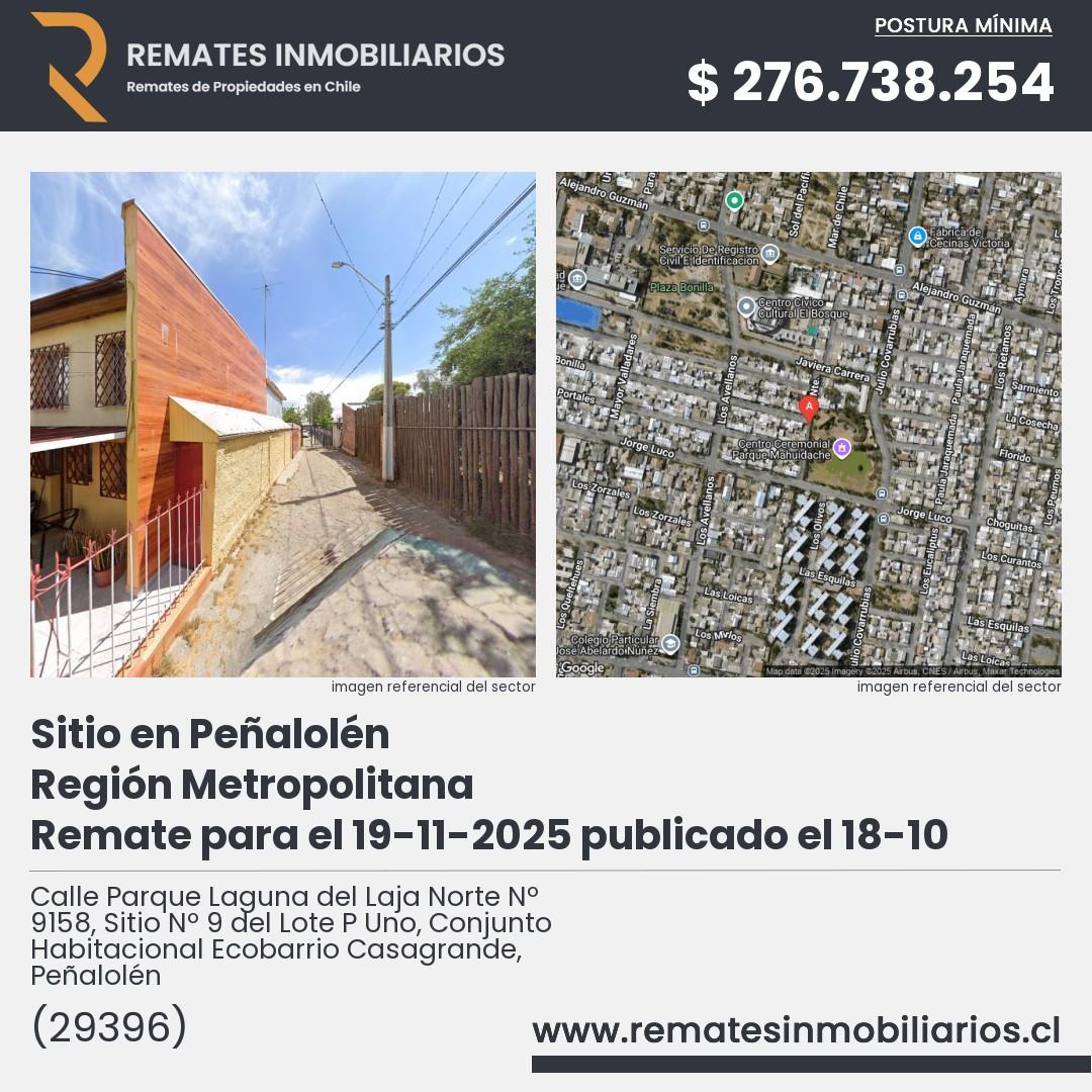 Imagen ficha Calle Parque Laguna del Laja Norte Nº 9158, Sitio Nº 9 del Lote P Uno, Conjunto Habitacional Ecobarrio Casagrande, Peñalolén