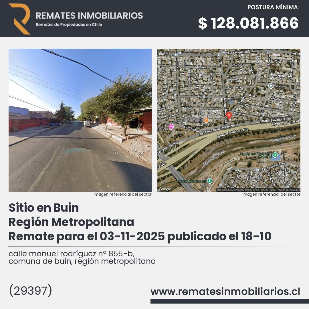 Imagen ficha calle manuel rodríguez nº 855-b, comuna de buin, región metropolitana