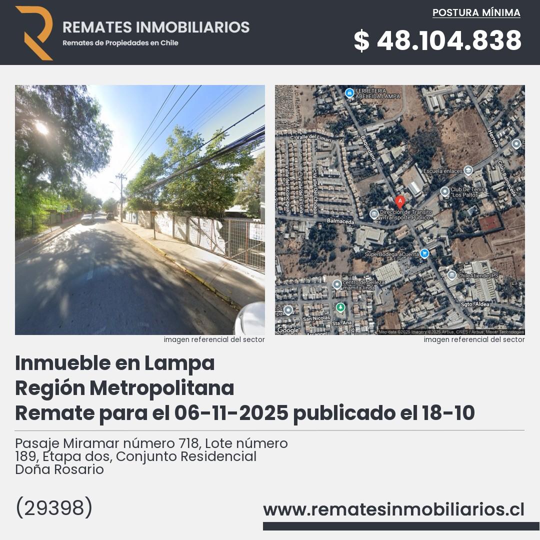 Imagen ficha Pasaje Miramar número 718, Lote número 189, Etapa dos, Conjunto Residencial Doña Rosario