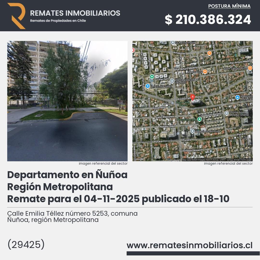 Imagen ficha Calle Emilia Téllez número 5253, comuna Ñuñoa, región Metropolitana