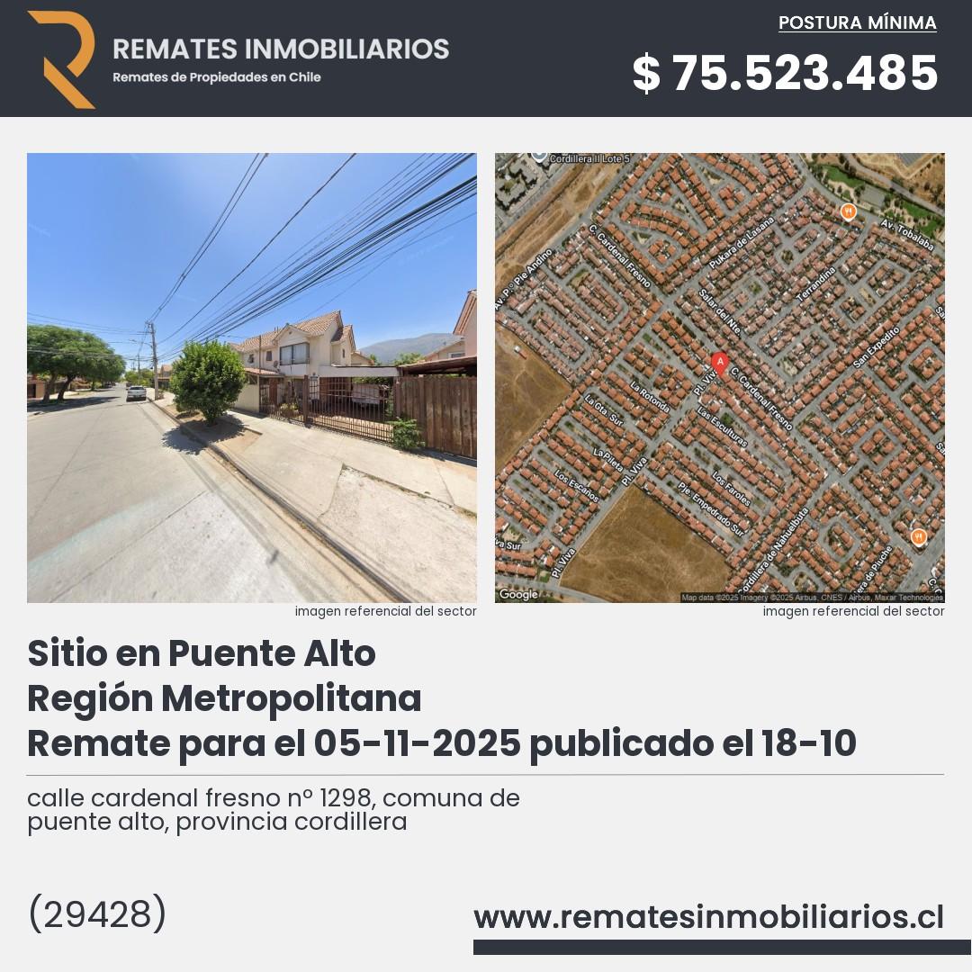 Imagen ficha calle cardenal fresno nº 1298, comuna de puente alto, provincia cordillera