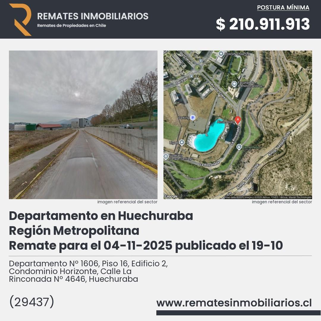 Imagen ficha Departamento Nº 1606, Piso 16, Edificio 2, Condominio Horizonte, Calle La Rinconada Nº 4646, Huechuraba