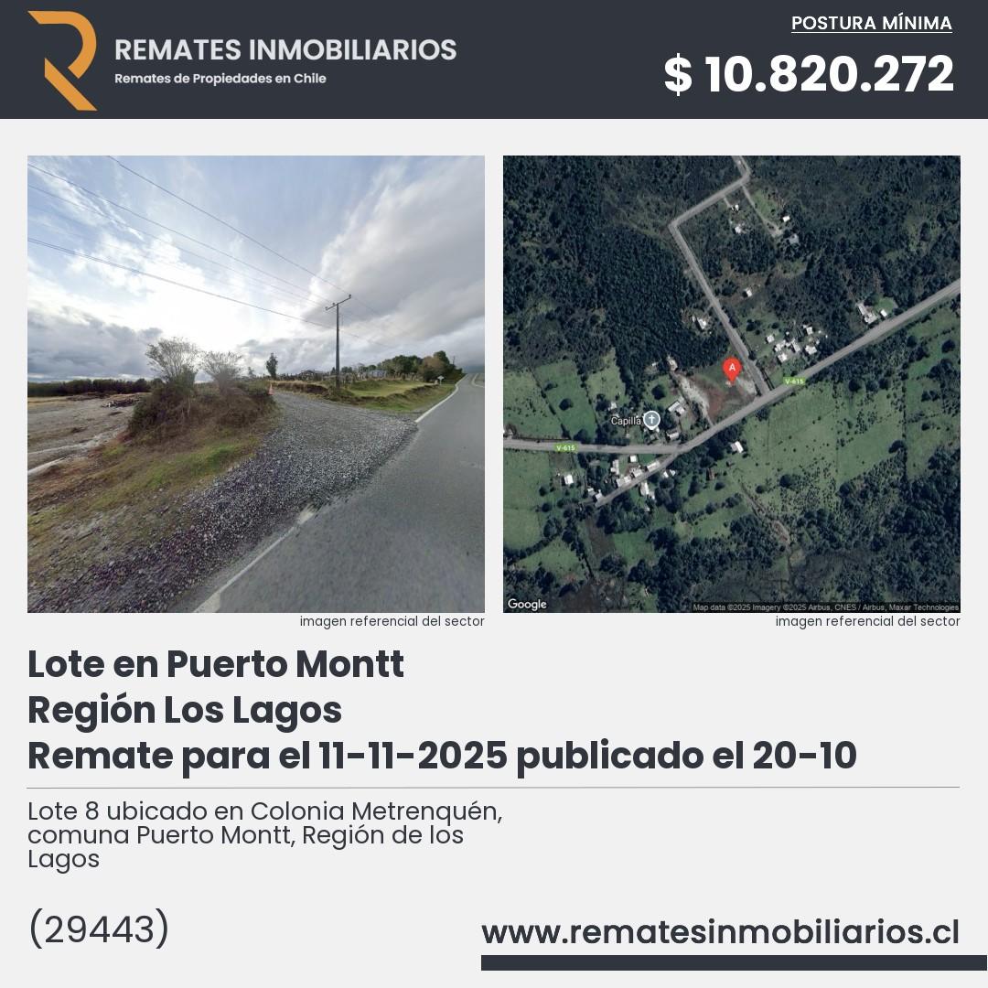 Imagen ficha Lote 8 ubicado en Colonia Metrenquén, comuna Puerto Montt, Región de los Lagos