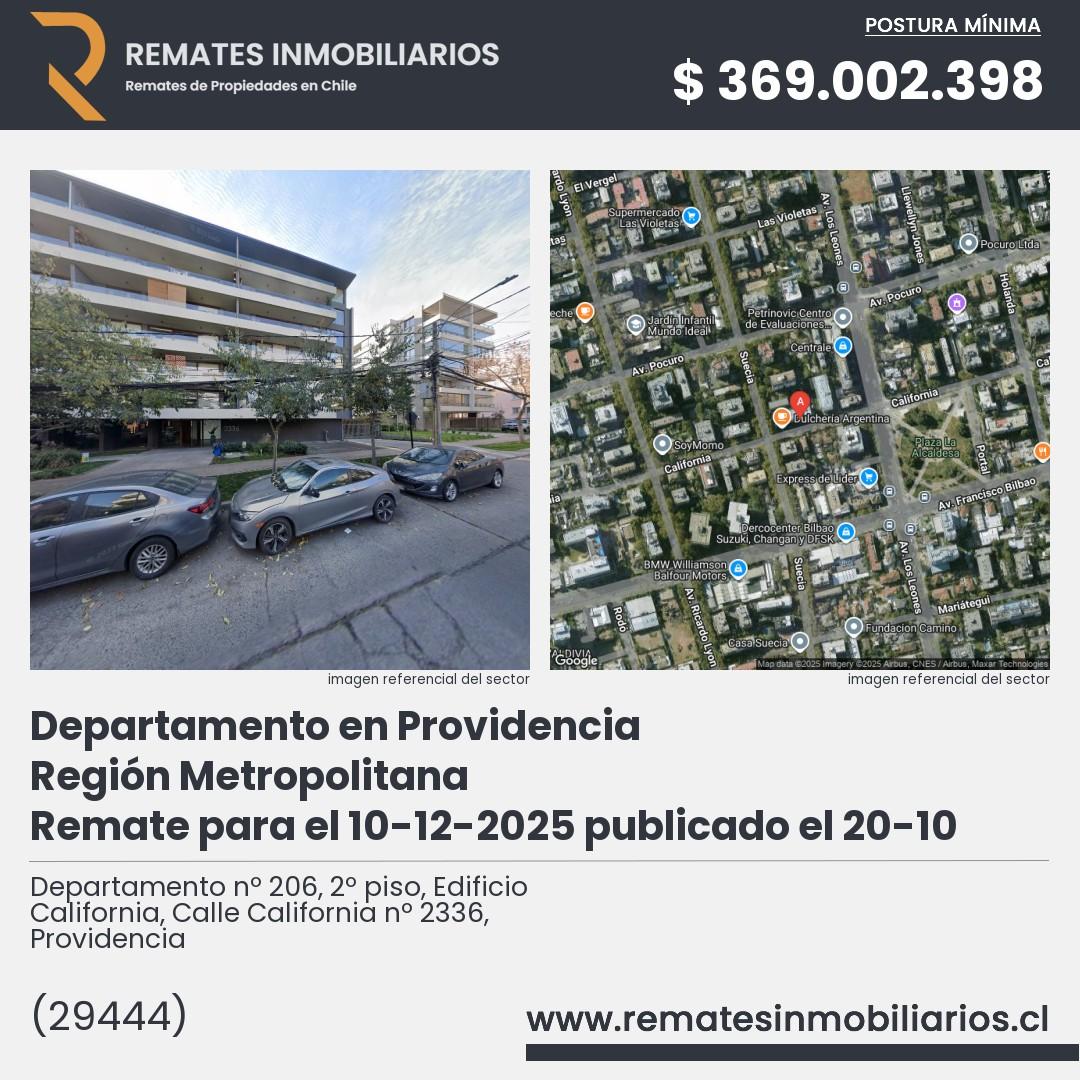 Imagen ficha Departamento nº 206, 2º piso, Edificio California, Calle California nº 2336, Providencia