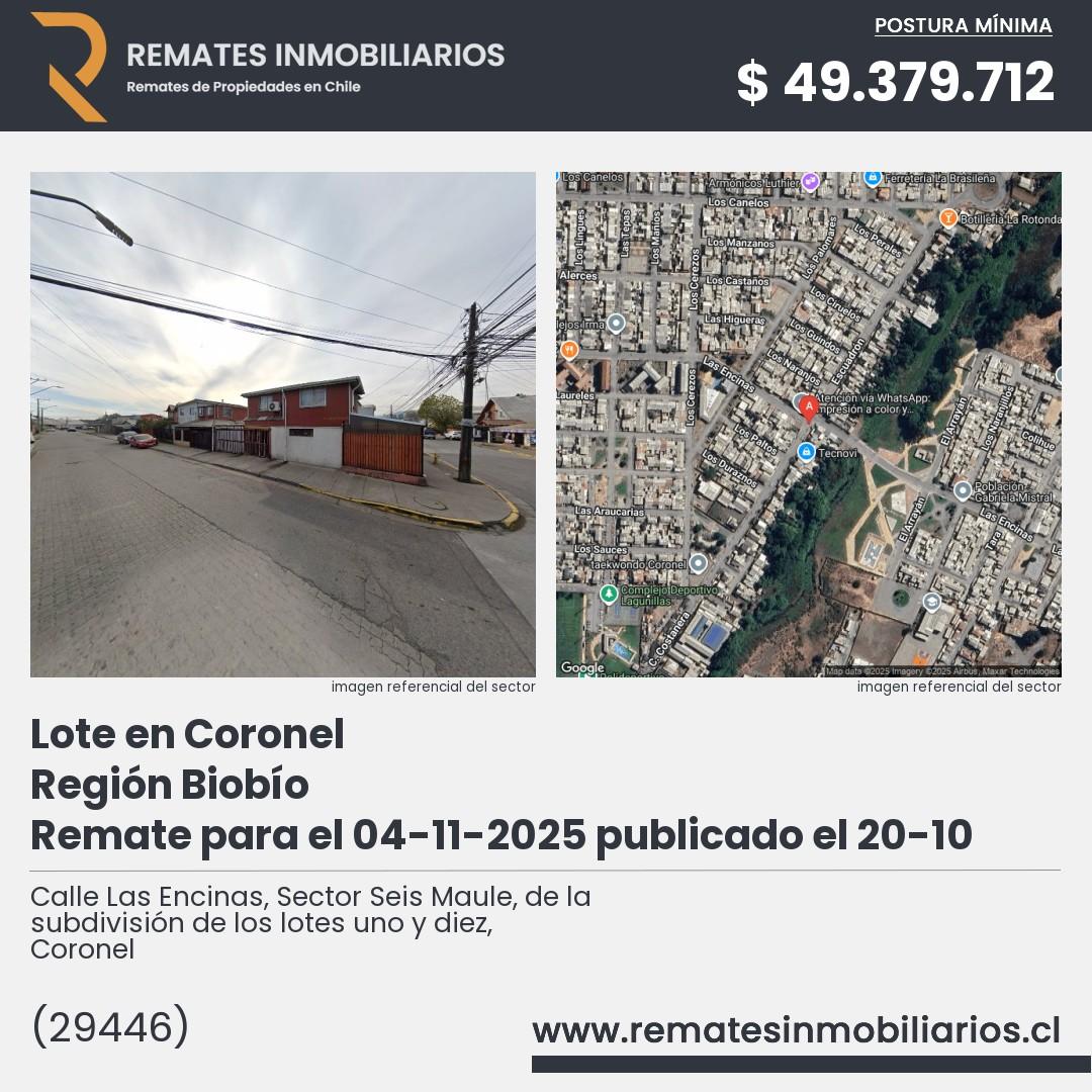 Imagen ficha Calle Las Encinas, Sector Seis Maule, de la subdivisión de los lotes uno y diez, Coronel