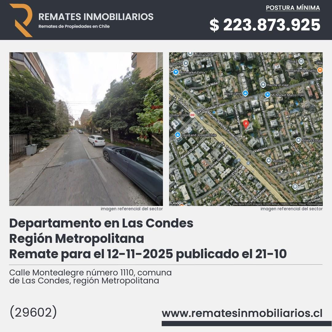 Imagen ficha Calle Montealegre número 1110, comuna de Las Condes, región Metropolitana