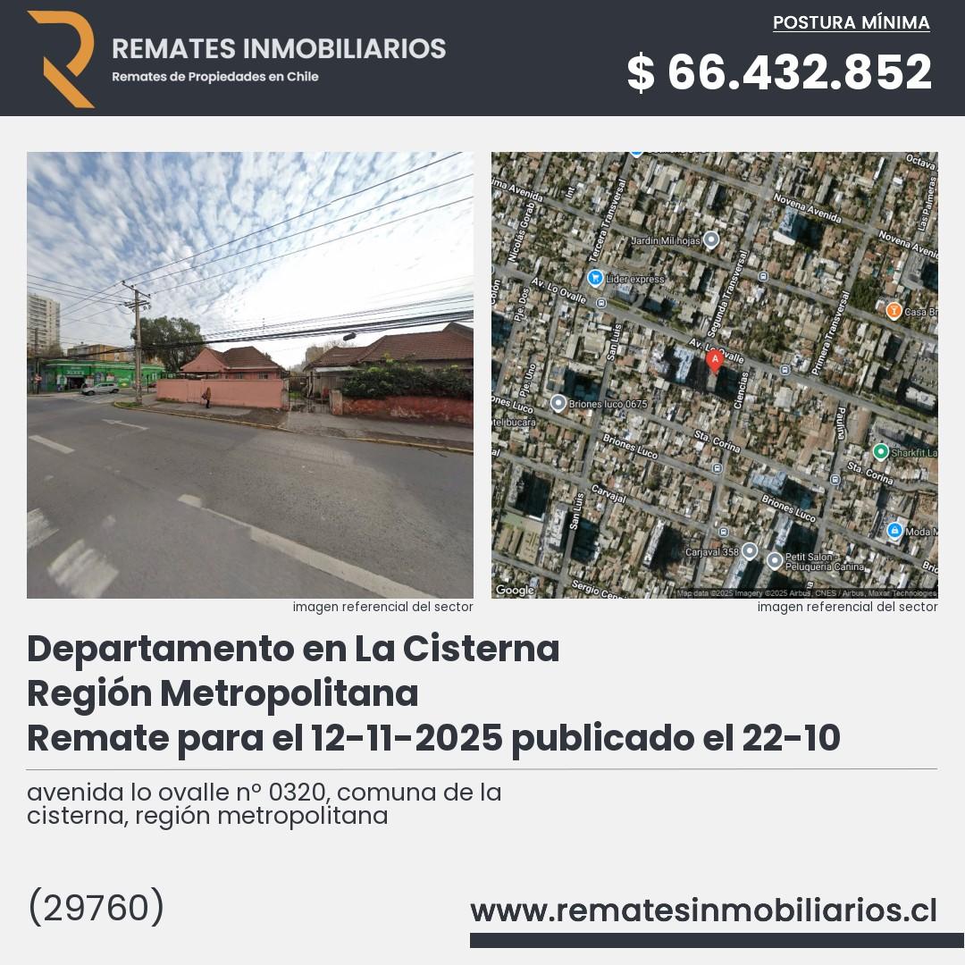 Imagen ficha avenida lo ovalle nº 0320, comuna de la cisterna, región metropolitana