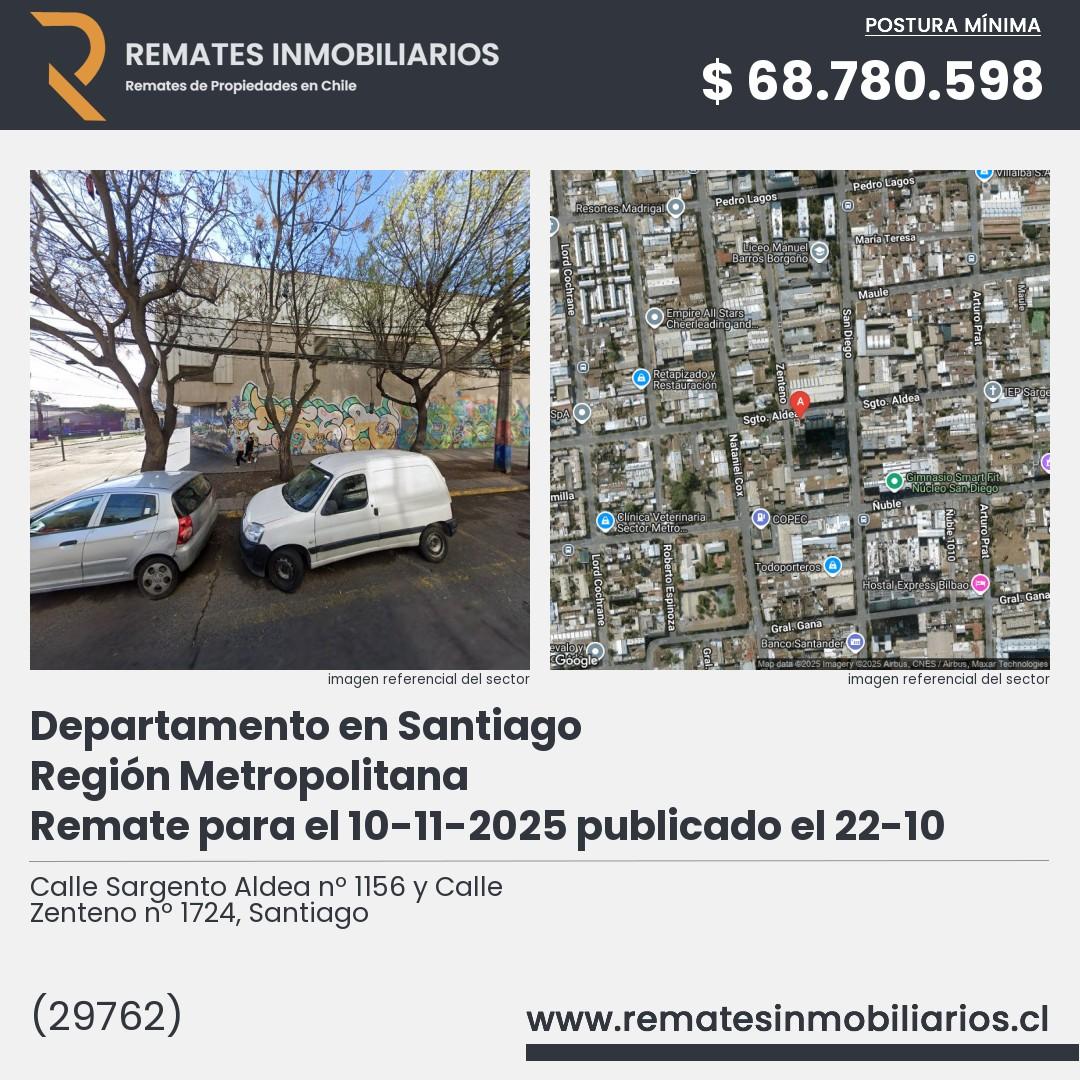 Imagen ficha Calle Sargento Aldea nº 1156 y Calle Zenteno nº 1724, Santiago