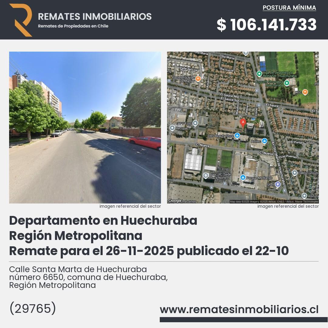 Imagen ficha Calle Santa Marta de Huechuraba número 6650, comuna de Huechuraba, Región Metropolitana