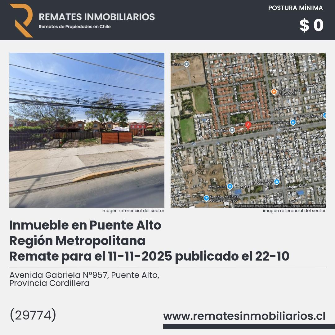 Imagen ficha Avenida Gabriela N°957, Puente Alto, Provincia Cordillera