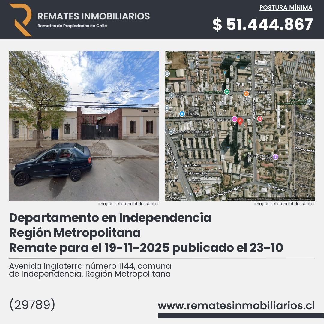 Imagen ficha Avenida Inglaterra número 1144, comuna de Independencia, Región Metropolitana