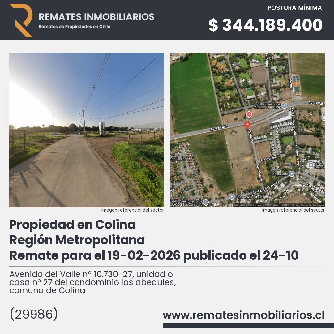 Imagen ficha Avenida del Valle nº 10.730-27, unidad o casa nº 27 del condominio los abedules, comuna de Colina