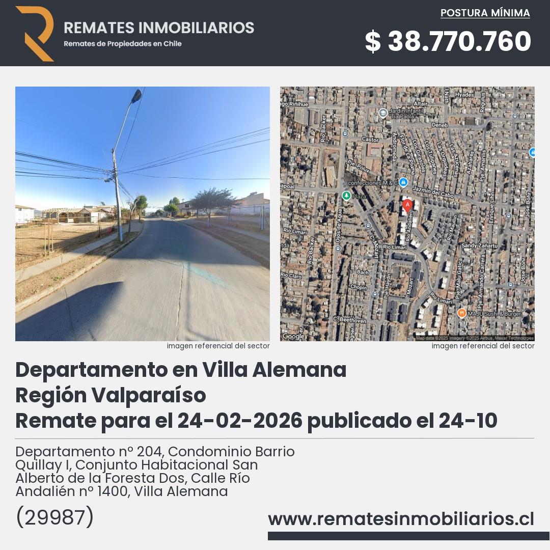 Imagen ficha Departamento nº 204, Condominio Barrio Quillay I, Conjunto Habitacional San Alberto de la Foresta Dos, Calle Río Andalién nº 1400, Villa Alemana