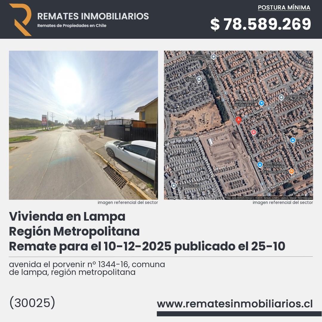 Imagen ficha avenida el porvenir nº 1344-16, comuna de lampa, región metropolitana