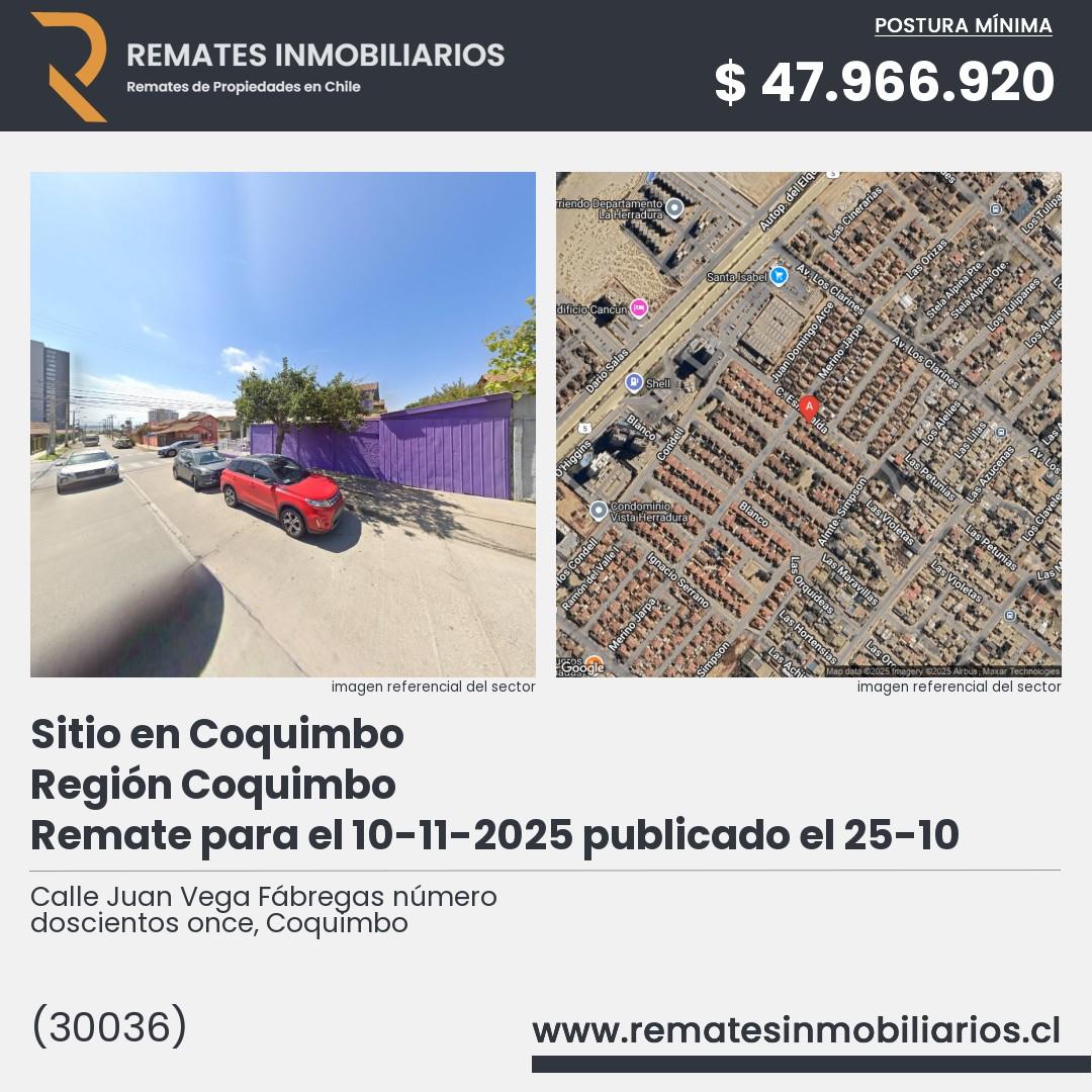 Imagen ficha Calle Juan Vega Fábregas número doscientos once, Coquimbo