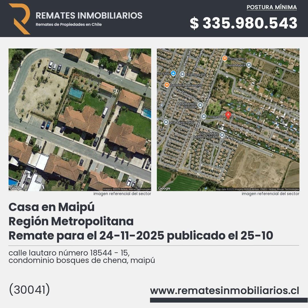 Imagen ficha calle lautaro número 18544 - 15, condominio bosques de chena, maipú