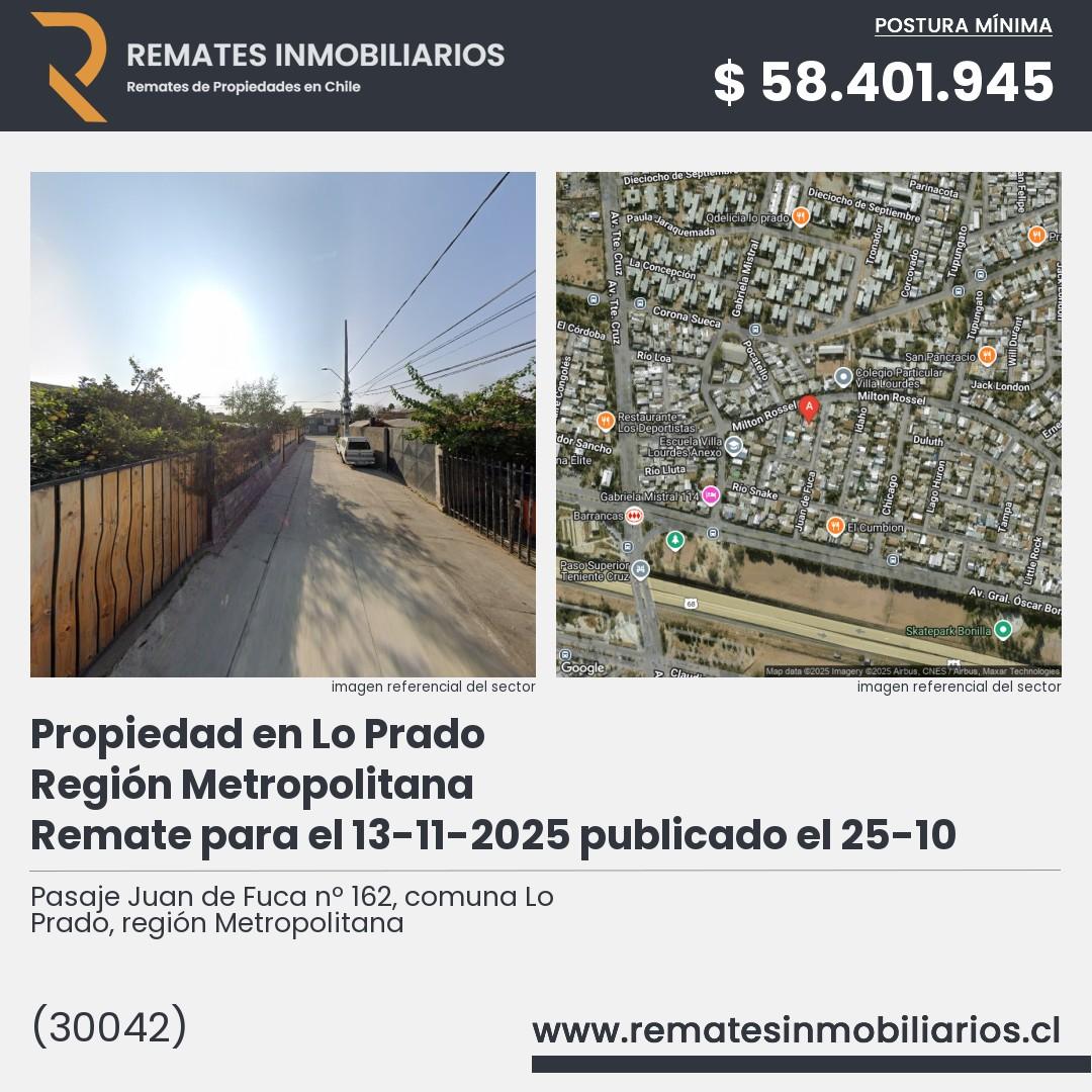 Imagen ficha Pasaje Juan de Fuca nº 162, comuna Lo Prado, región Metropolitana