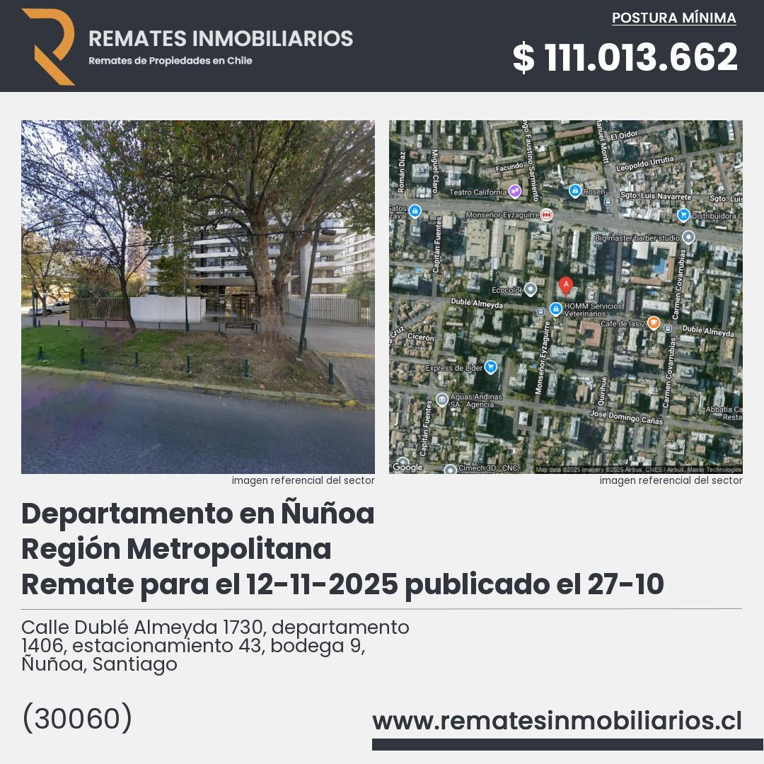 Imagen ficha Calle Dublé Almeyda 1730, departamento 1406, estacionamiento 43, bodega 9, Ñuñoa, Santiago