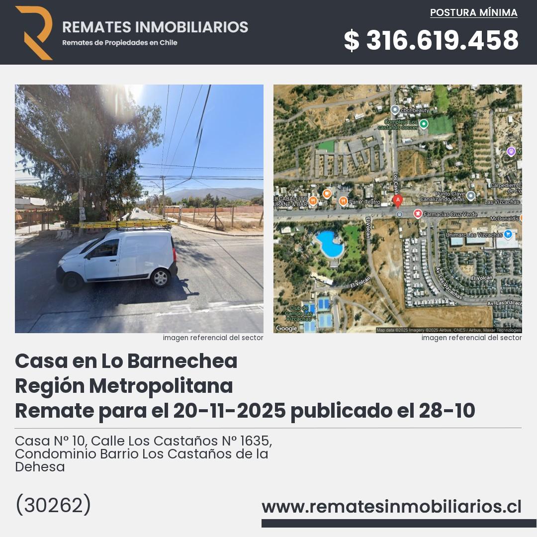 Imagen ficha Casa N° 10, Calle Los Castaños N° 1635, Condominio Barrio Los Castaños de la Dehesa