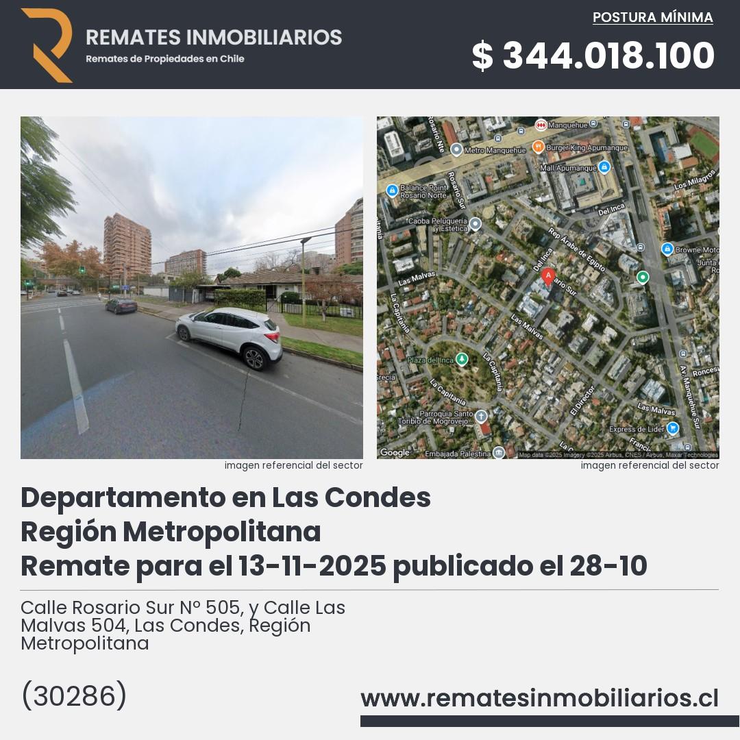 Imagen ficha Calle Rosario Sur Nº 505, y Calle Las Malvas 504, Las Condes, Región Metropolitana