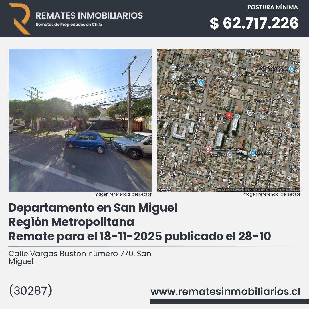 Imagen ficha Calle Vargas Buston número 770, San Miguel