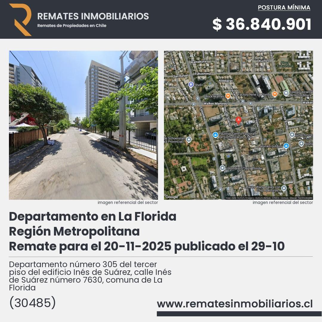 Imagen ficha Departamento número 305 del tercer piso del edificio Inés de Suárez, calle Inés de Suárez número 7630, comuna de La Florida