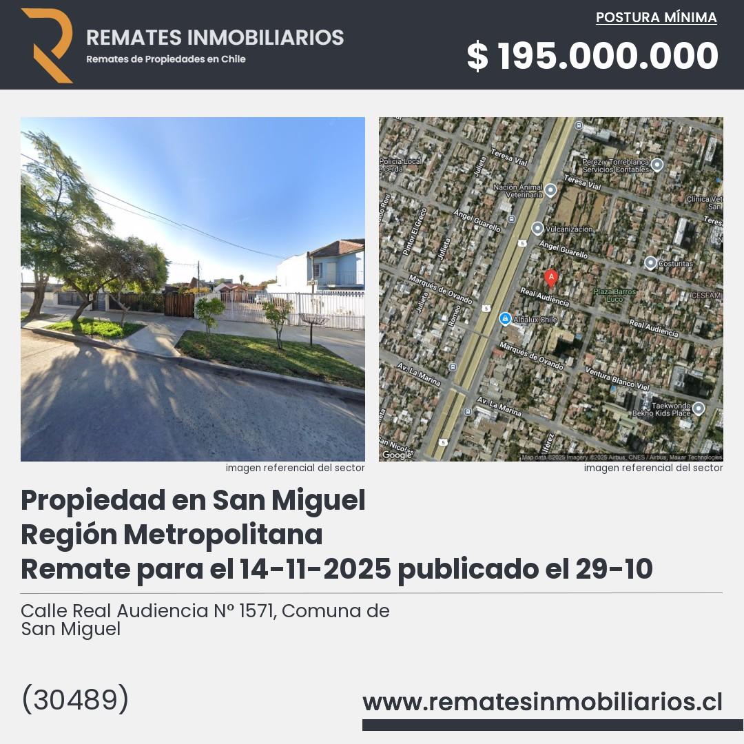 Imagen ficha Calle Real Audiencia N° 1571, Comuna de San Miguel