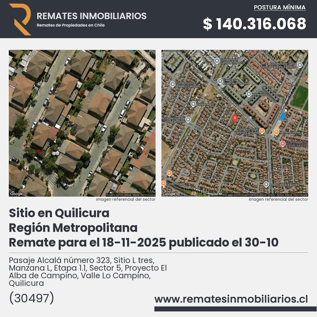 Imagen ficha Pasaje Alcalá número 323, Sitio L tres, Manzana L, Etapa 1.1, Sector 5, Proyecto El Alba de Campino, Valle Lo Campino, Quilicura
