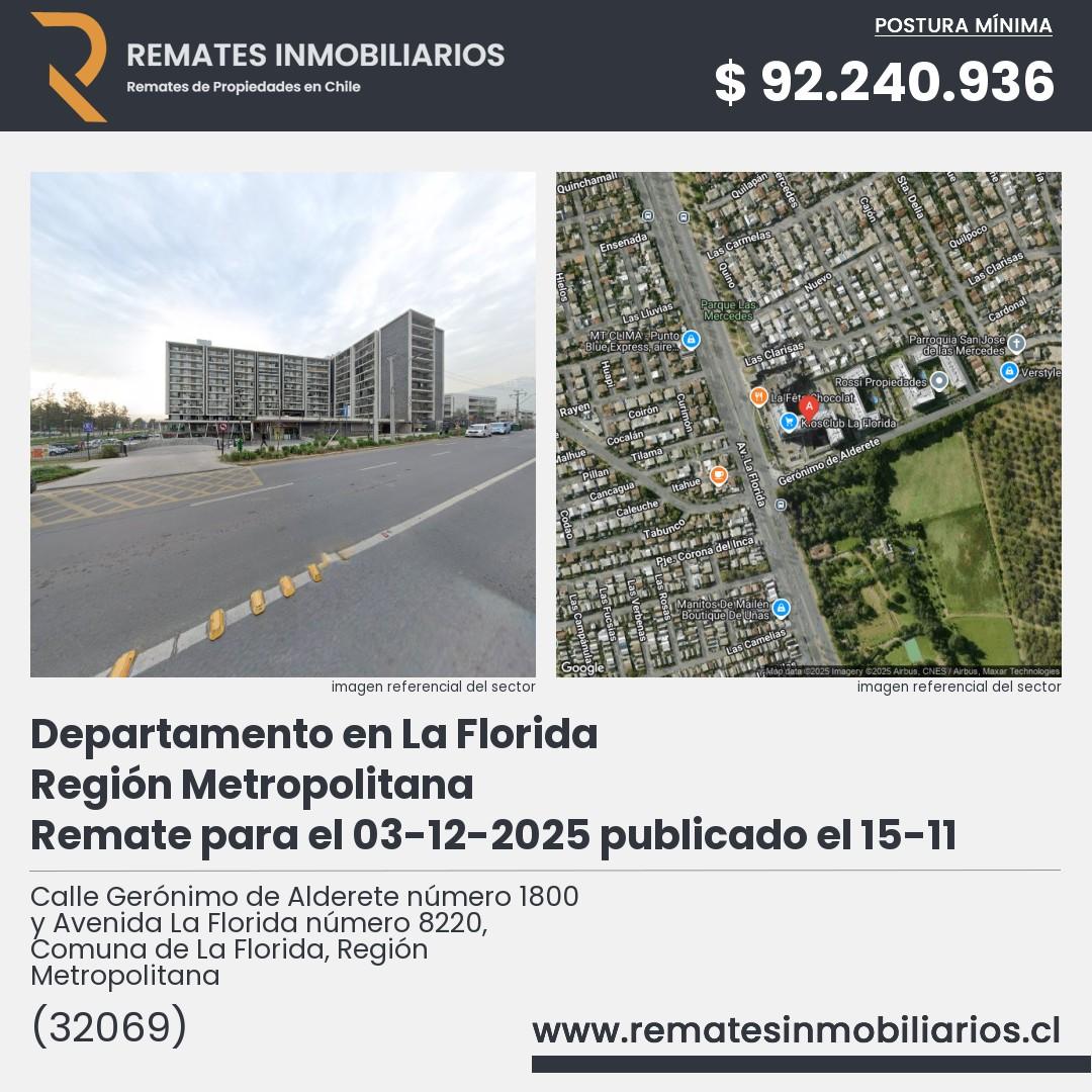 Imagen ficha Calle Gerónimo de Alderete número 1800 y Avenida La Florida número 8220, Comuna de La Florida, Región Metropolitana