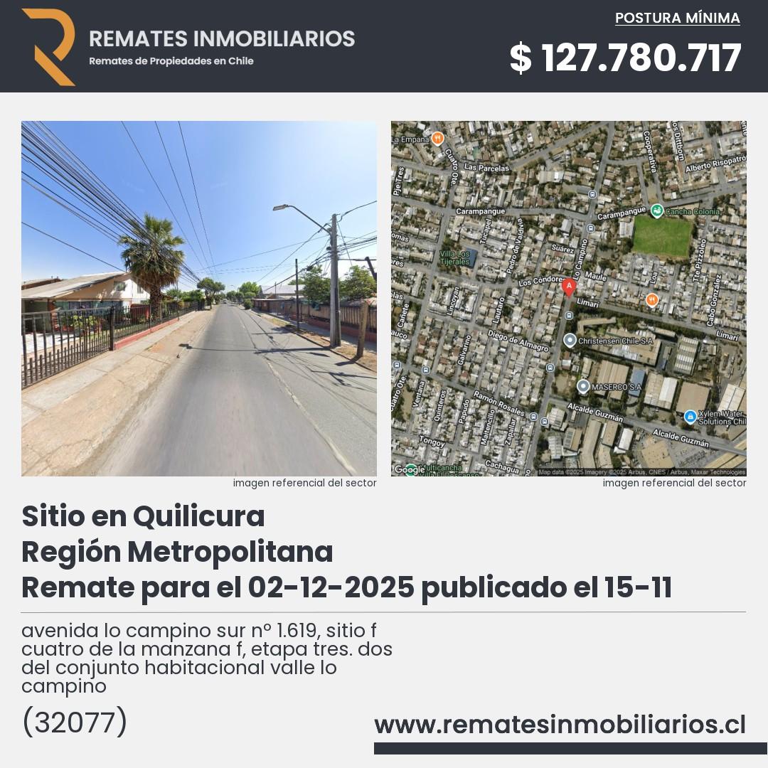 Imagen ficha avenida lo campino sur nº 1.619, sitio f cuatro de la manzana f, etapa tres. dos del conjunto habitacional valle lo campino