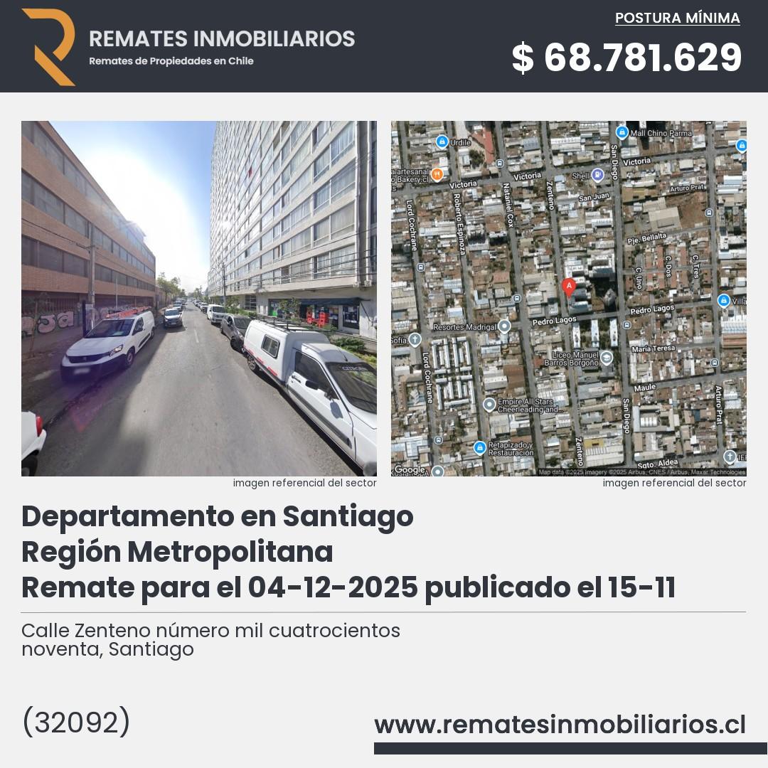 Imagen ficha Calle Zenteno número mil cuatrocientos noventa, Santiago