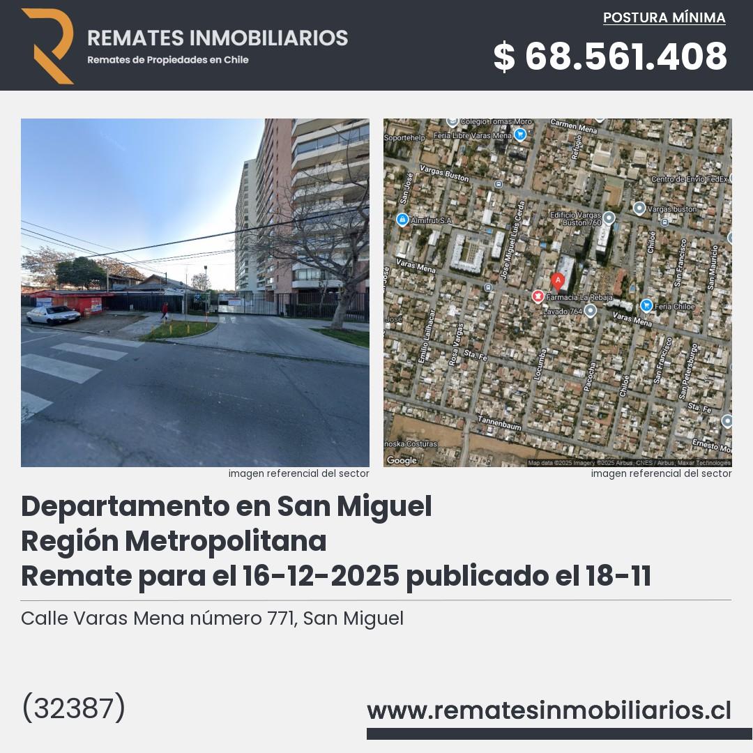 Imagen ficha Calle Varas Mena número 771, San Miguel