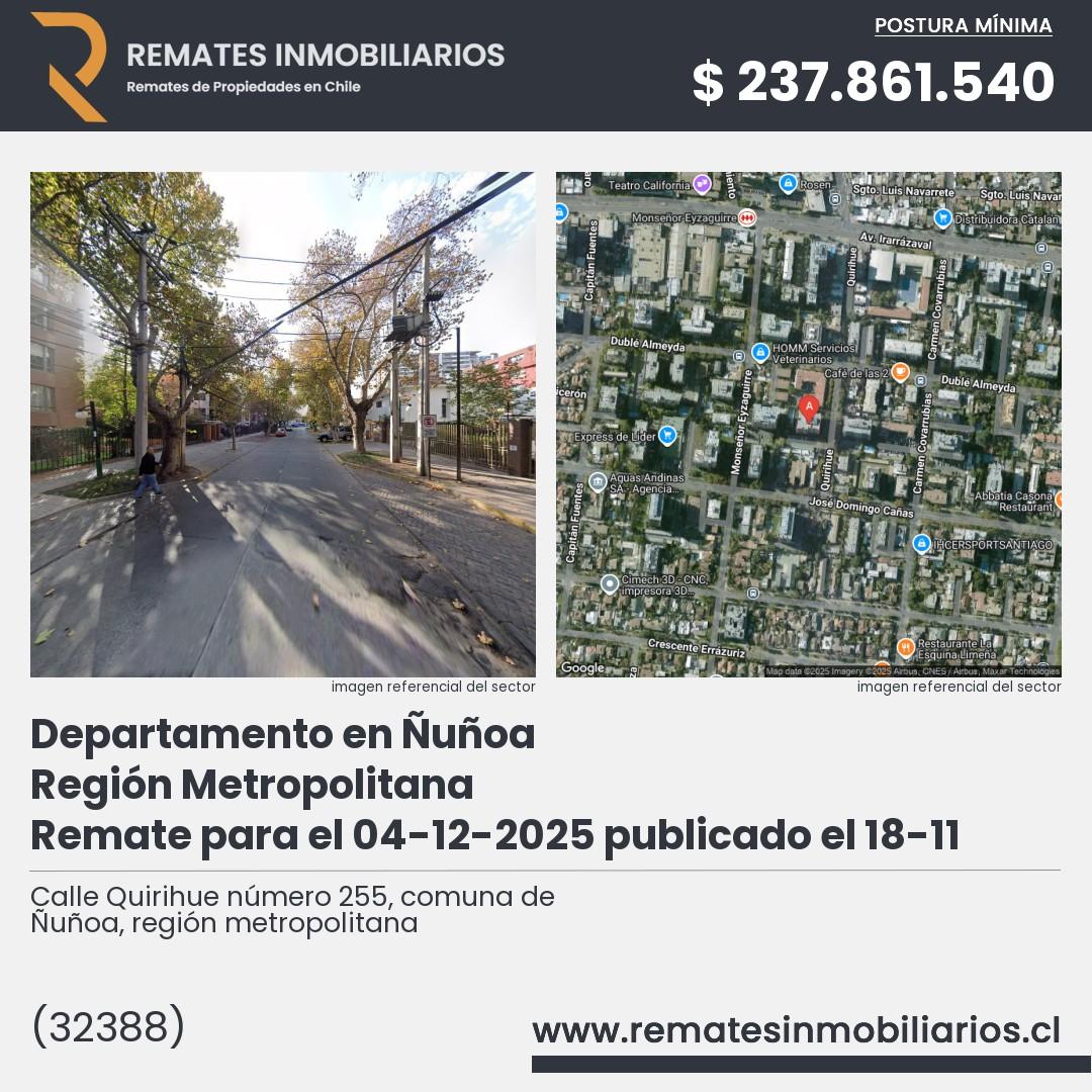 Imagen ficha Calle Quirihue número 255, comuna de Ñuñoa, región metropolitana