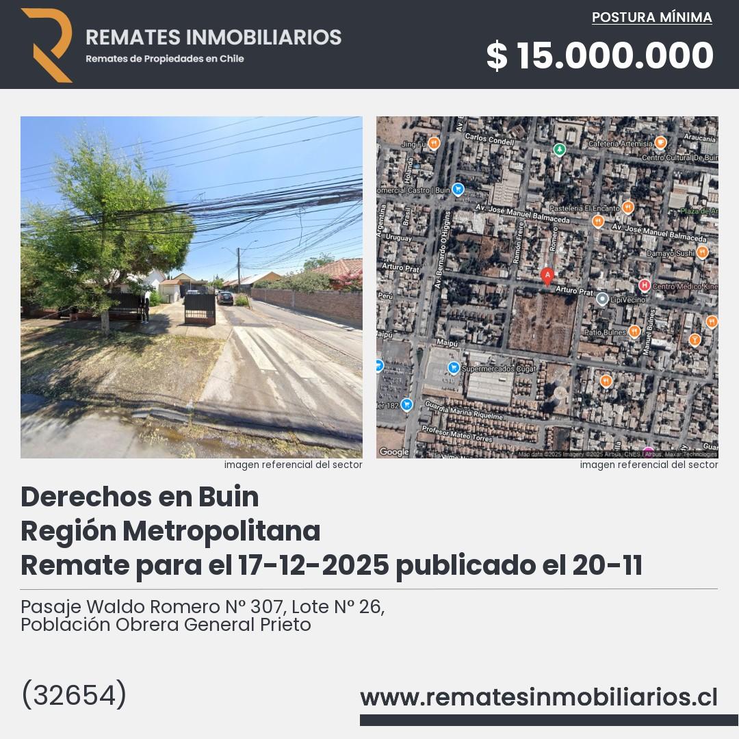 Imagen ficha Pasaje Waldo Romero N° 307, Lote N° 26, Población Obrera General Prieto