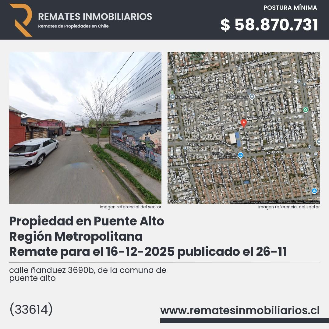 Imagen ficha calle ñanduez 3690b, de la comuna de puente alto