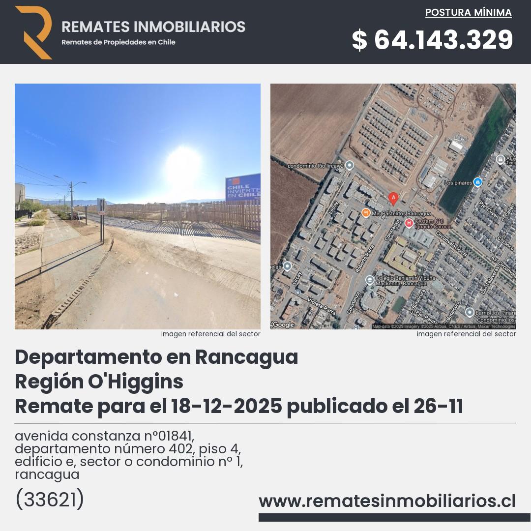 Imagen ficha avenida constanza n°01841, departamento número 402, piso 4, edificio e, sector o condominio nº 1, rancagua