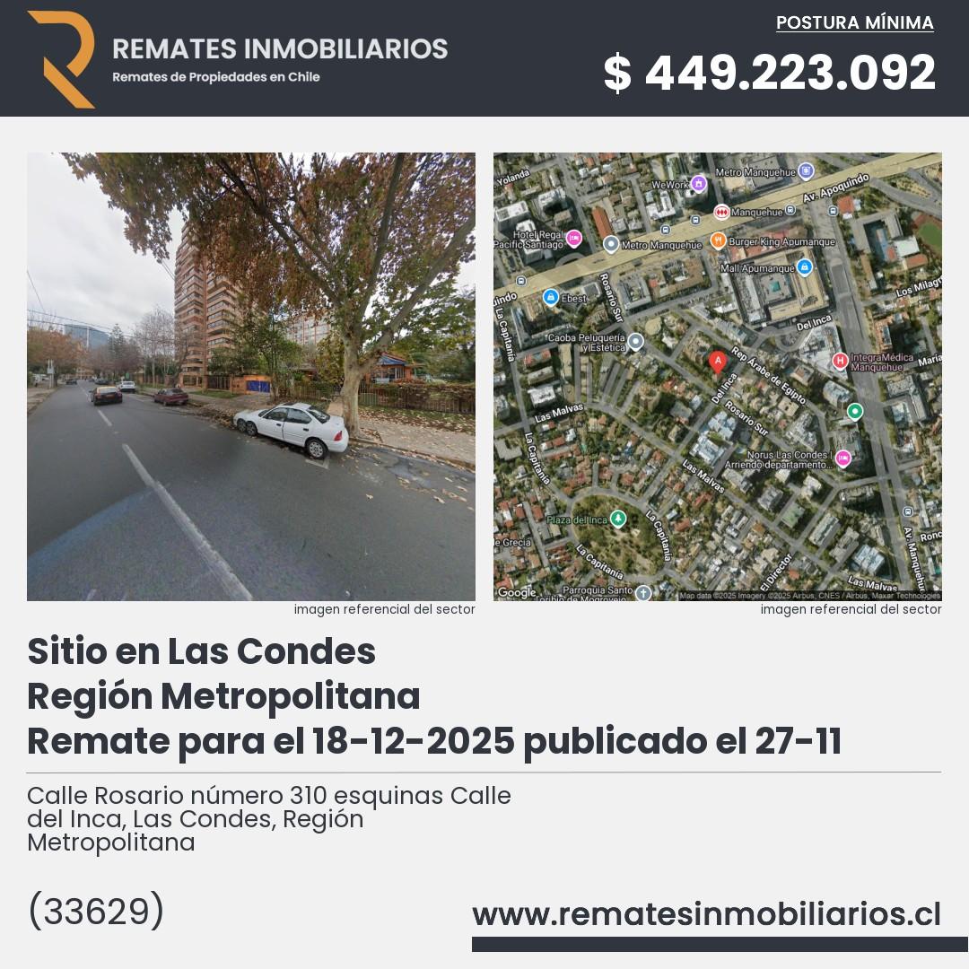 Imagen ficha Calle Rosario número 310 esquinas Calle del Inca, Las Condes, Región Metropolitana