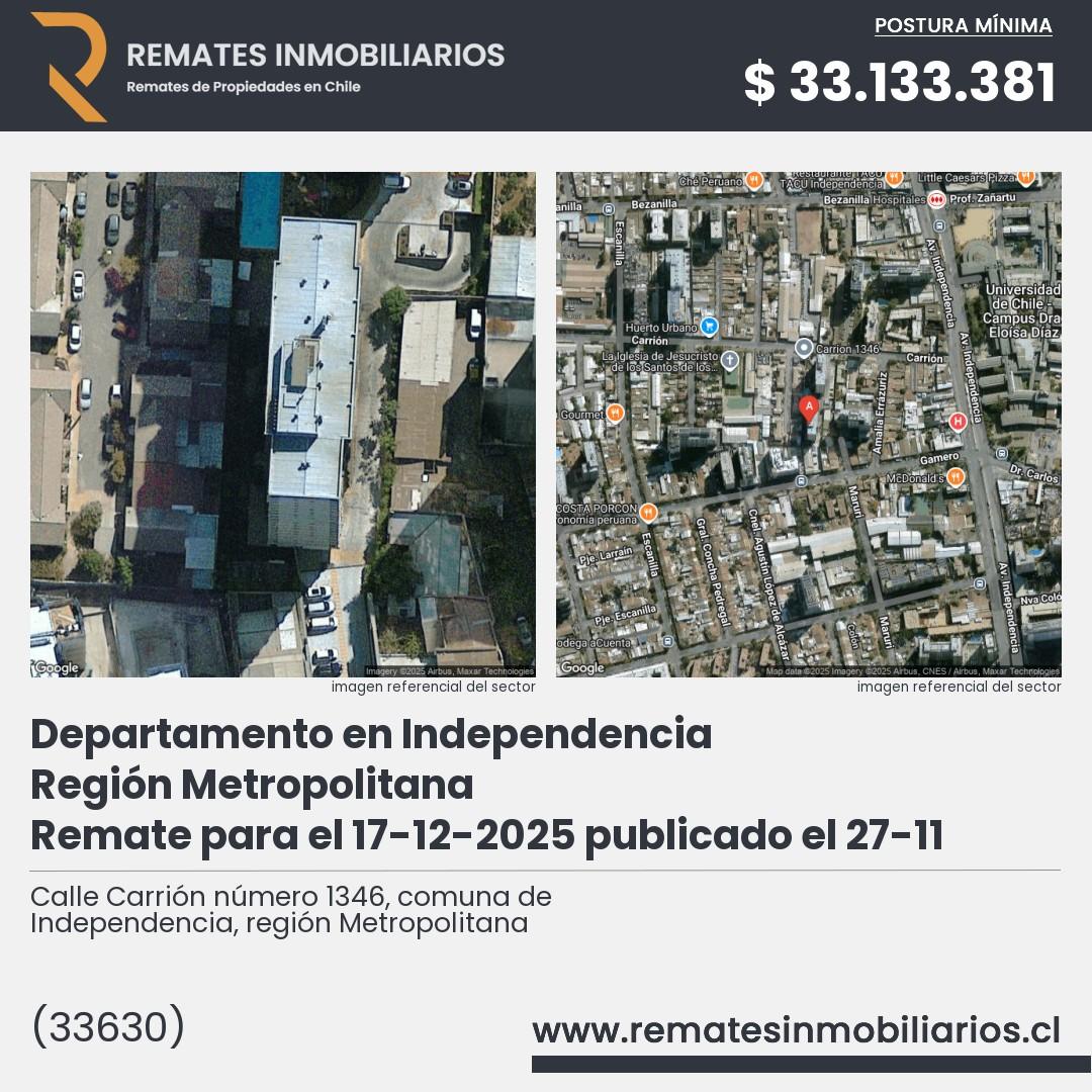 Imagen ficha Calle Carrión número 1346, comuna de Independencia, región Metropolitana
