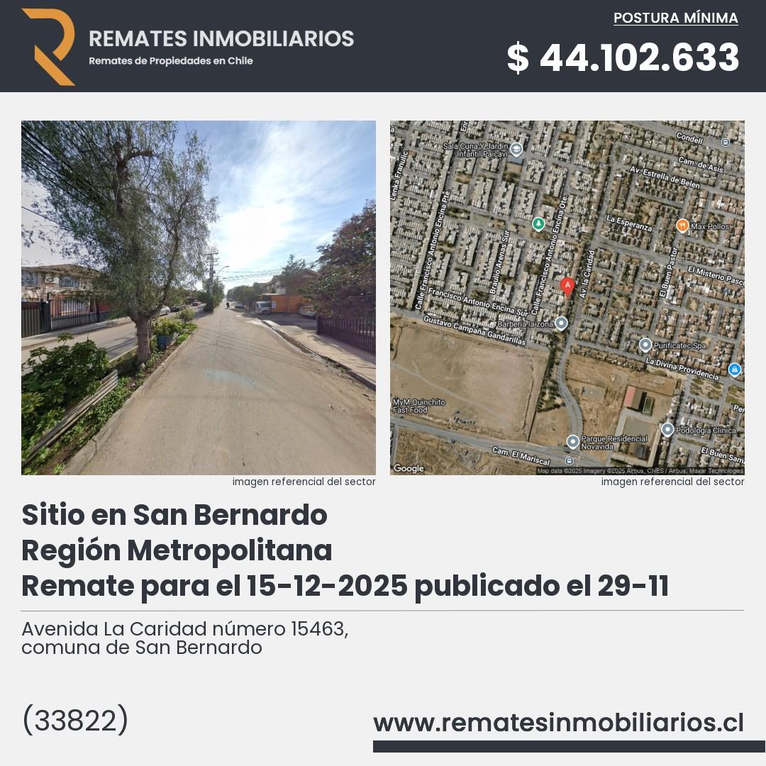 Imagen ficha Avenida La Caridad número 15463, comuna de San Bernardo