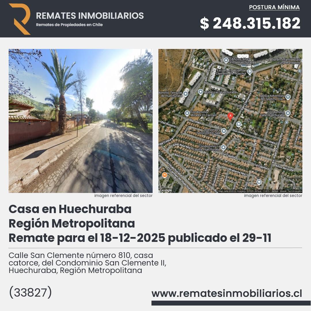 Imagen ficha Calle San Clemente número 810, casa catorce, del Condominio San Clemente II, Huechuraba, Región Metropolitana