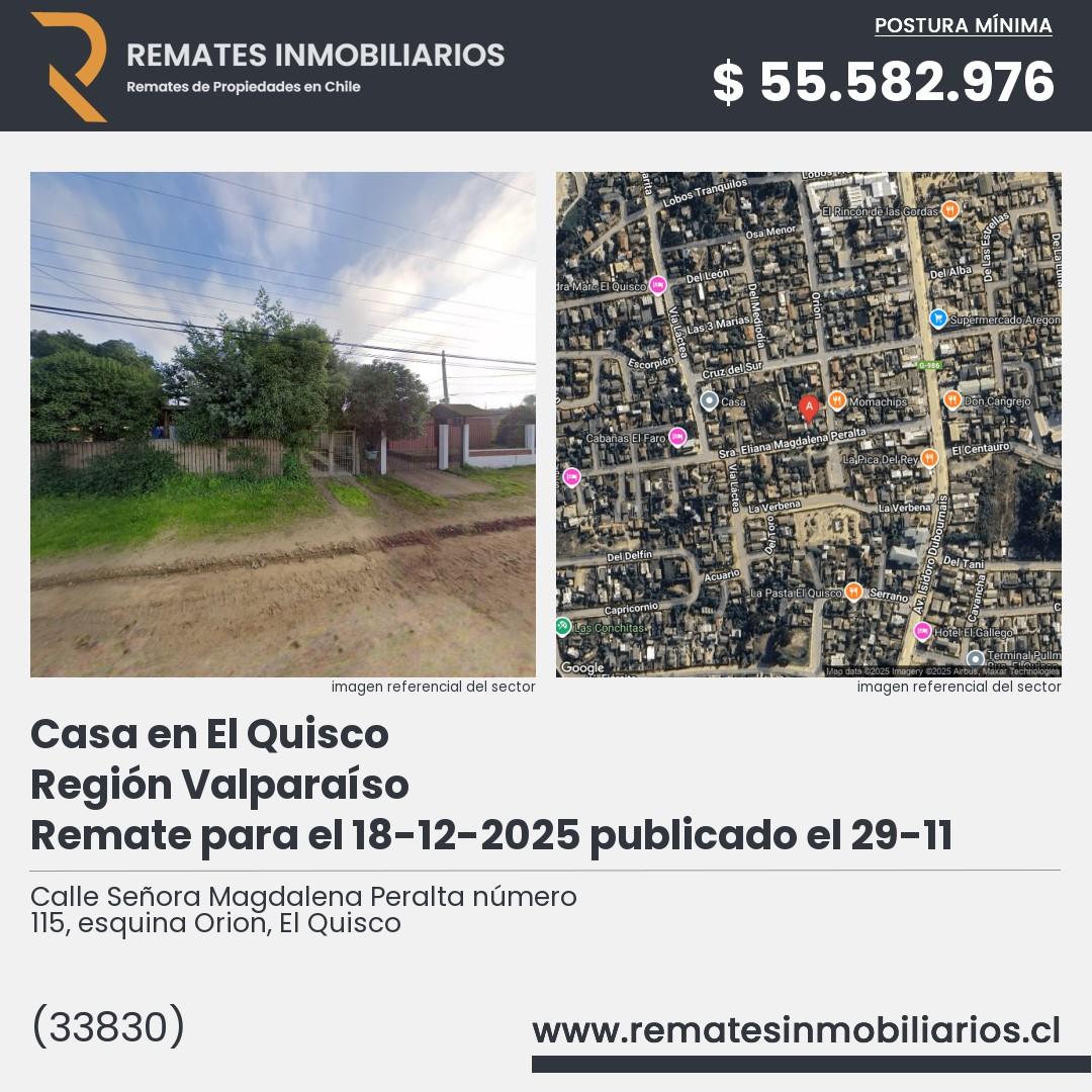 Imagen ficha Calle Señora Magdalena Peralta número 115, esquina Orion, El Quisco