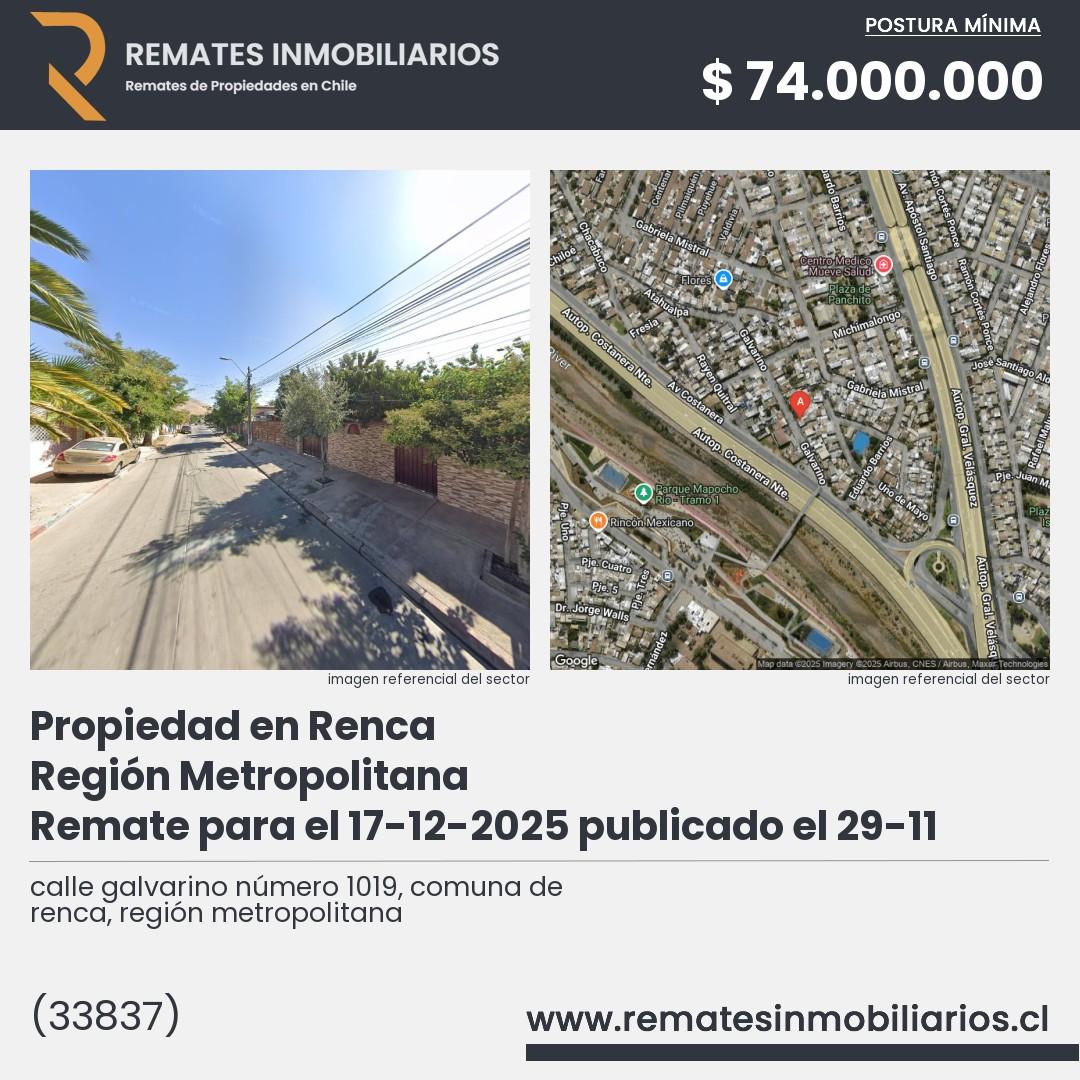 Imagen ficha calle galvarino número 1019, comuna de renca, región metropolitana