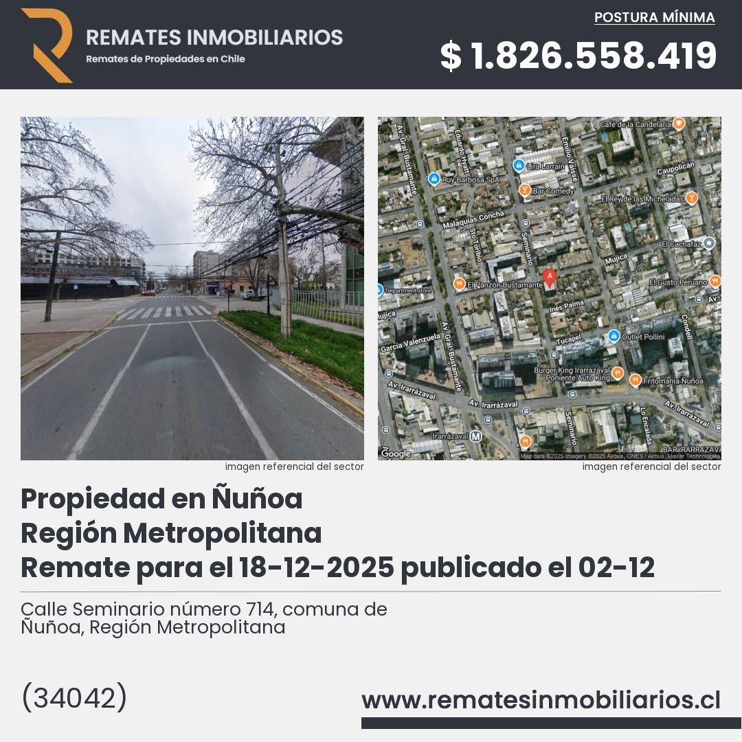 Imagen ficha Calle Seminario número 714, comuna de Ñuñoa, Región Metropolitana
