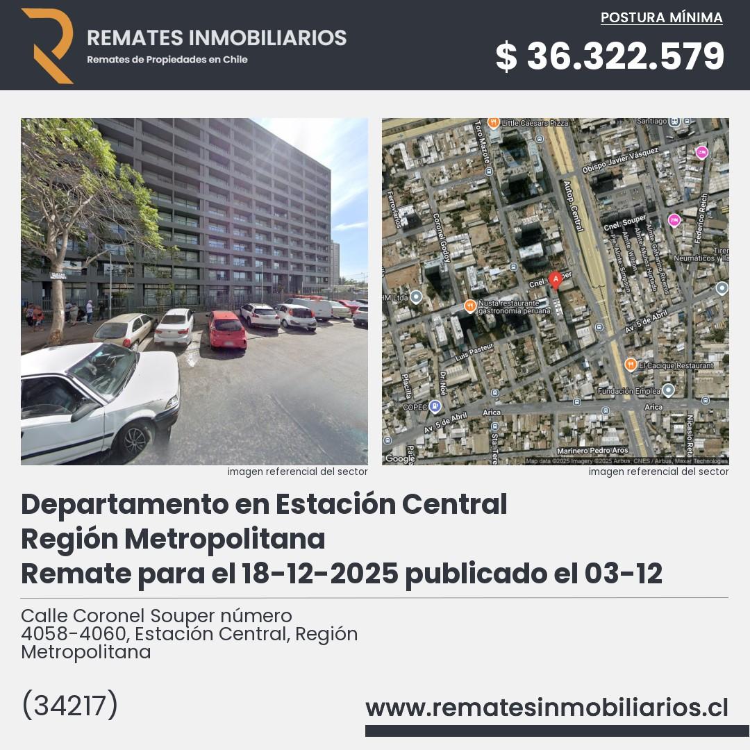 Imagen ficha Calle Coronel Souper número 4058-4060, Estación Central, Región Metropolitana