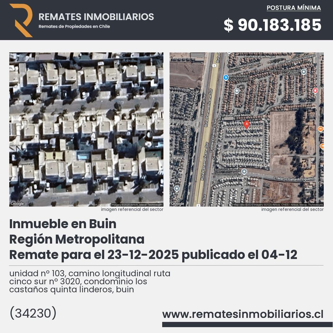 Imagen ficha unidad nº 103, camino longitudinal ruta cinco sur nº 3020, condominio los castaños quinta linderos, buin