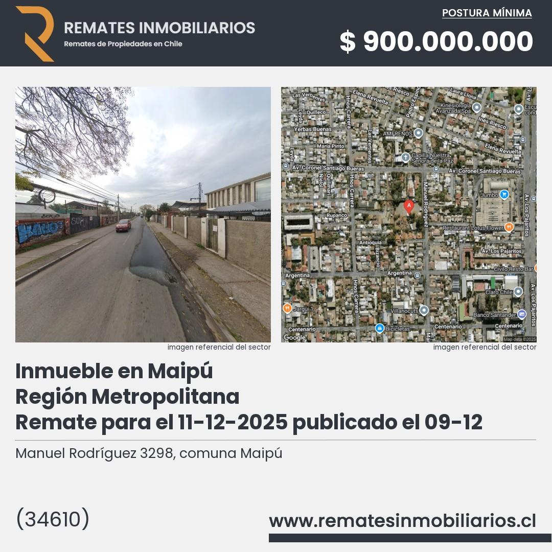 Imagen ficha Manuel Rodríguez 3298, comuna Maipú