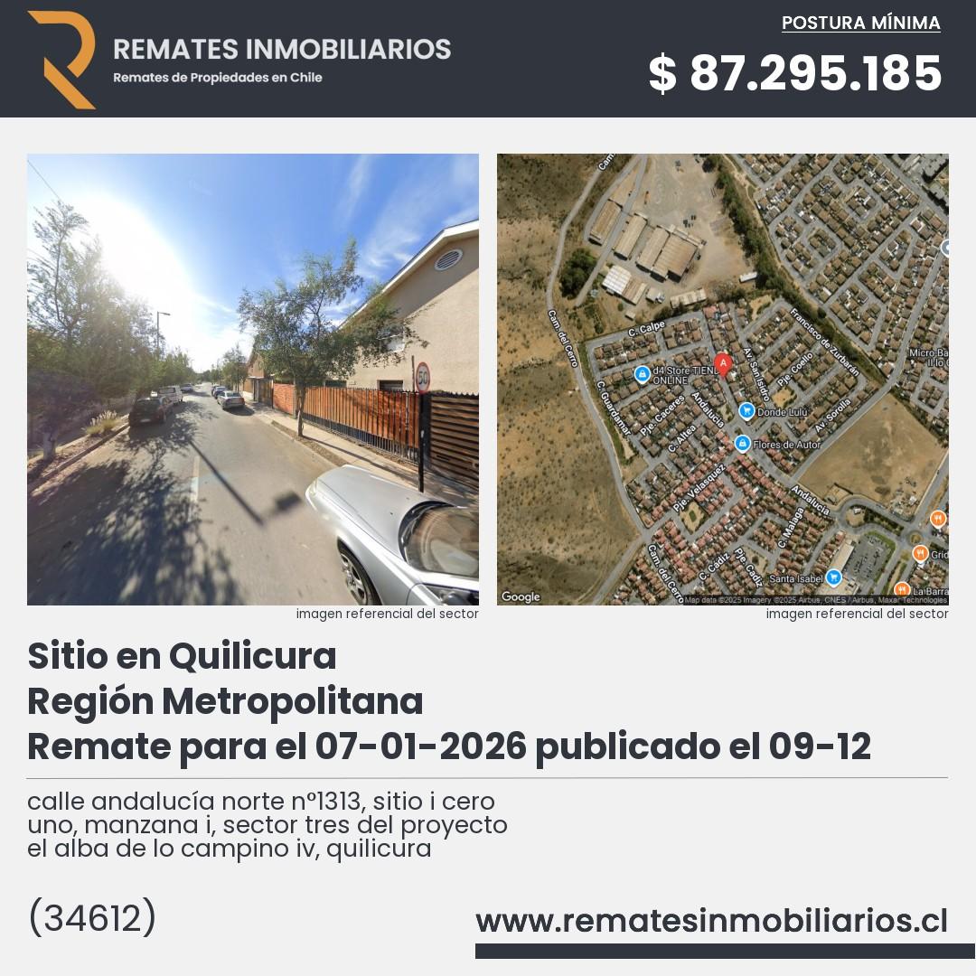 Imagen ficha calle andalucía norte n°1313, sitio i cero uno, manzana i, sector tres del proyecto el alba de lo campino iv, quilicura