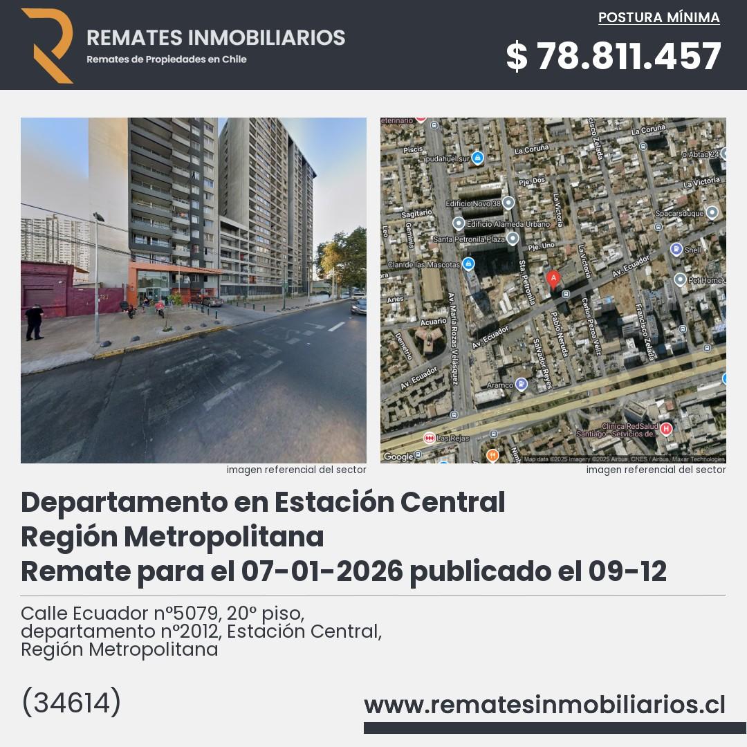 Imagen ficha Calle Ecuador n°5079, 20° piso, departamento n°2012, Estación Central, Región Metropolitana
